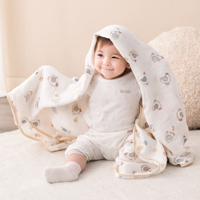 竹纖維紗布快樂小雞紗布被 竹纖維紗布快樂小雞紗布被