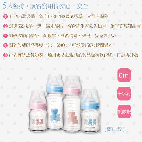 耐熱硼矽玻璃奶瓶120ml