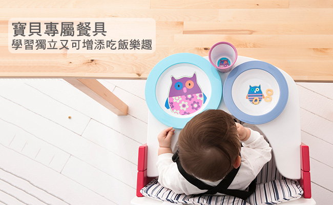 彩繪貓頭鷹餐具禮盒
